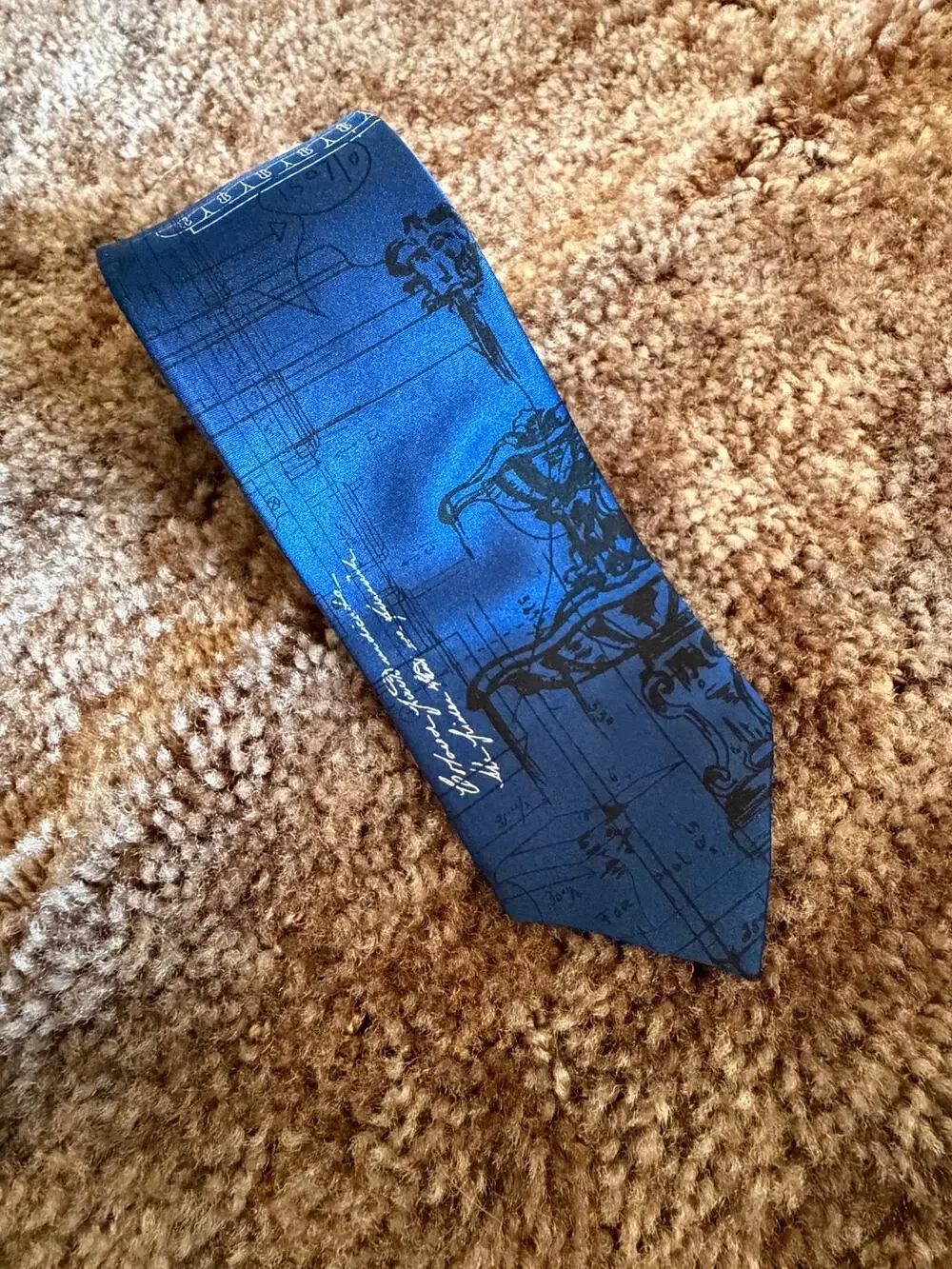 Cyberoptix TieLab Blueprint Architectural Graphic Necktie Chicago USA Artisanal